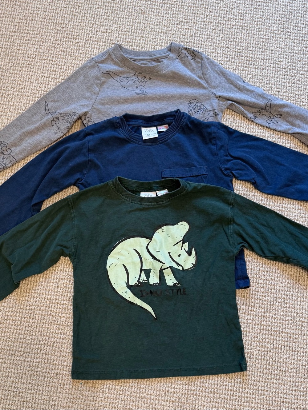 Zara Boys Dinosaur Print Long Sleeve Bundle 3T